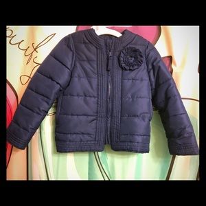 Girls Navy Blue Puffer Jacket Size 4 (XS)